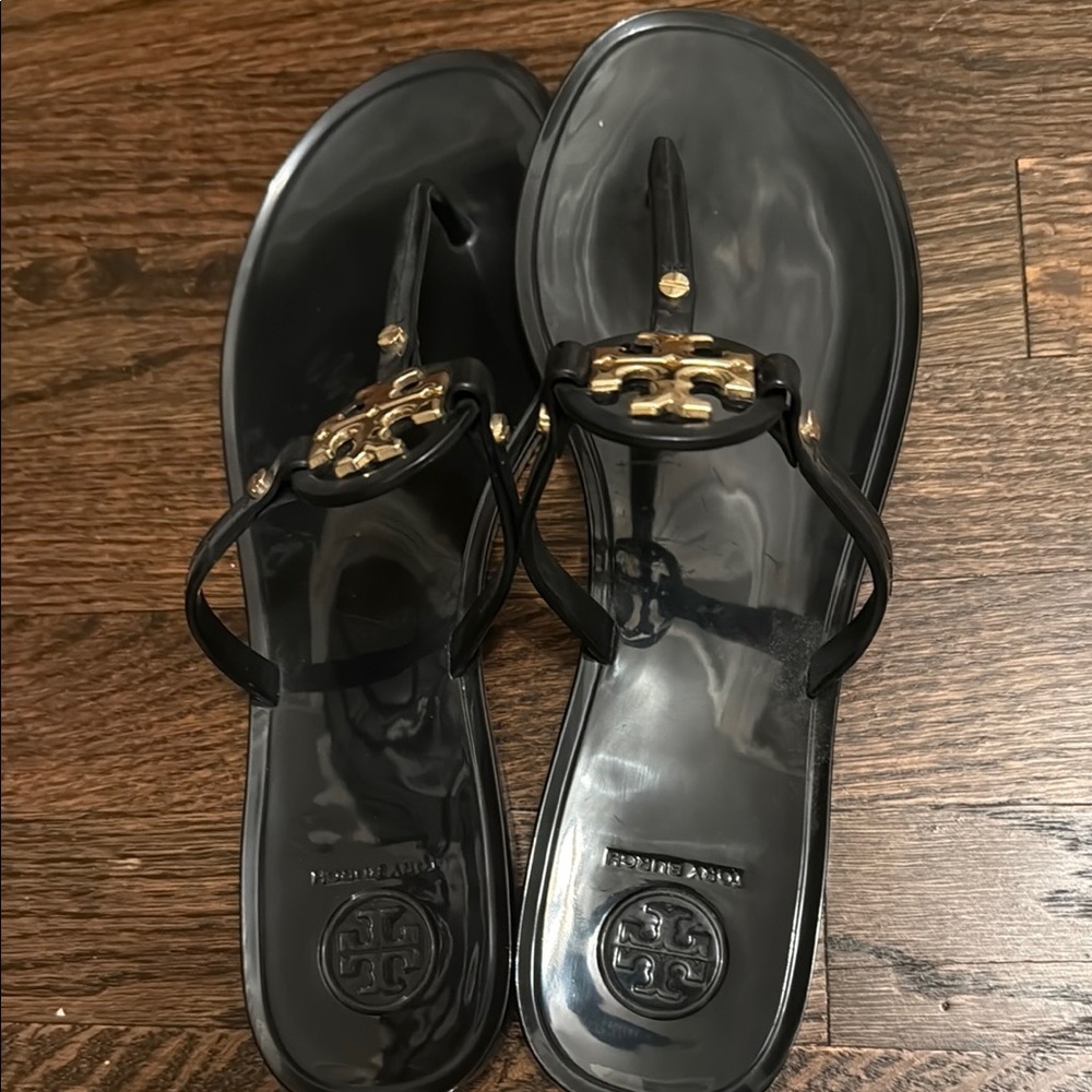 Tory Burch Black Thong Sandals Size 8